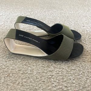 Womens contemporary wedge sandals.  Super chic!